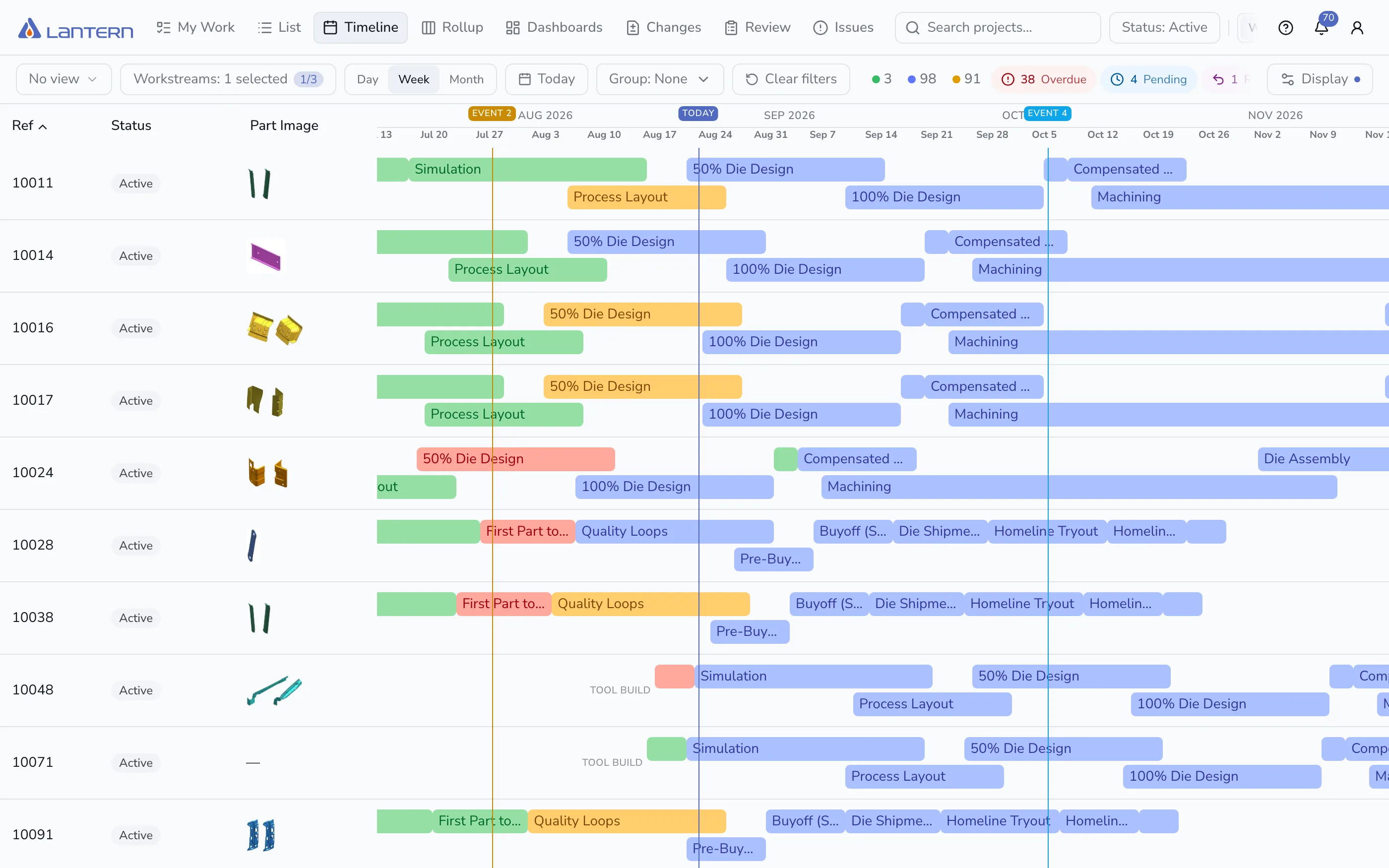 Labtern Lantern — project tracking for tooling programs